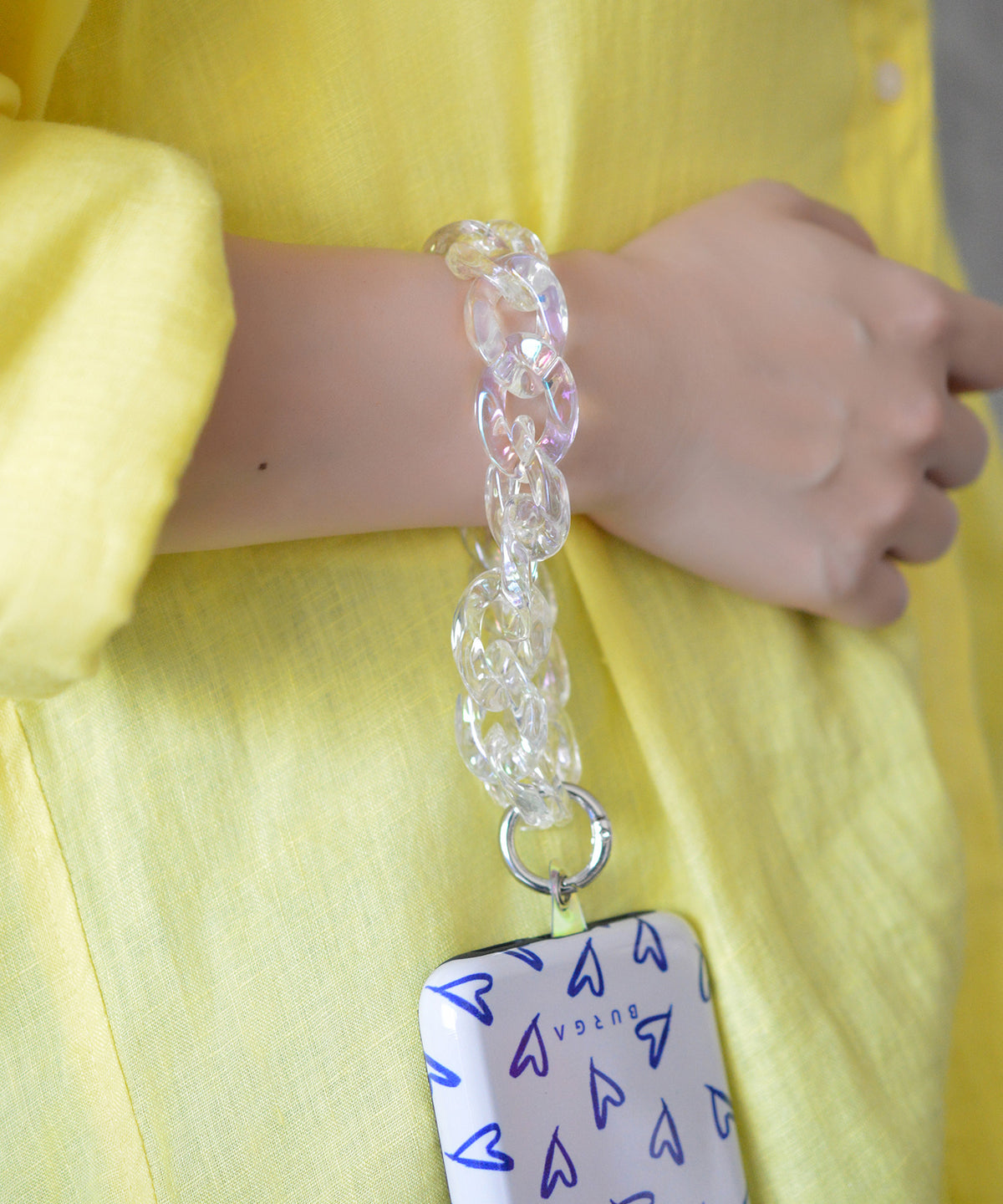 【eY】Jelly Big Curve Chain Wrist Strap(UNISEX)