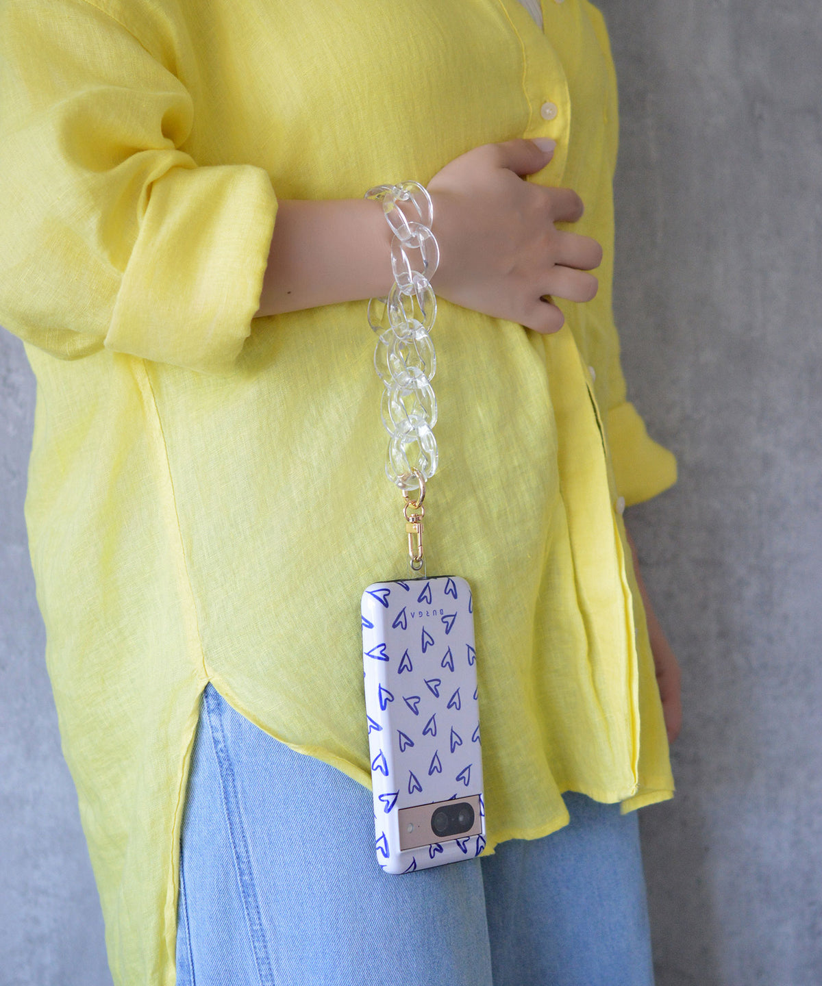 【eY】Jelly Big Curve Chain Wrist Strap(UNISEX)