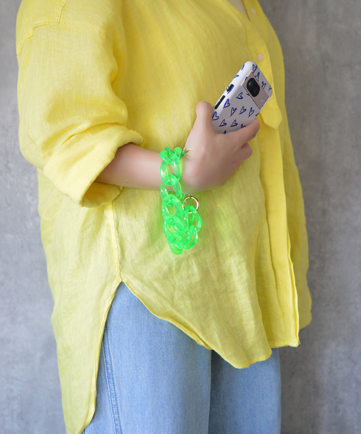 【eY】Jelly Big Curve Chain Wrist Strap(UNISEX)