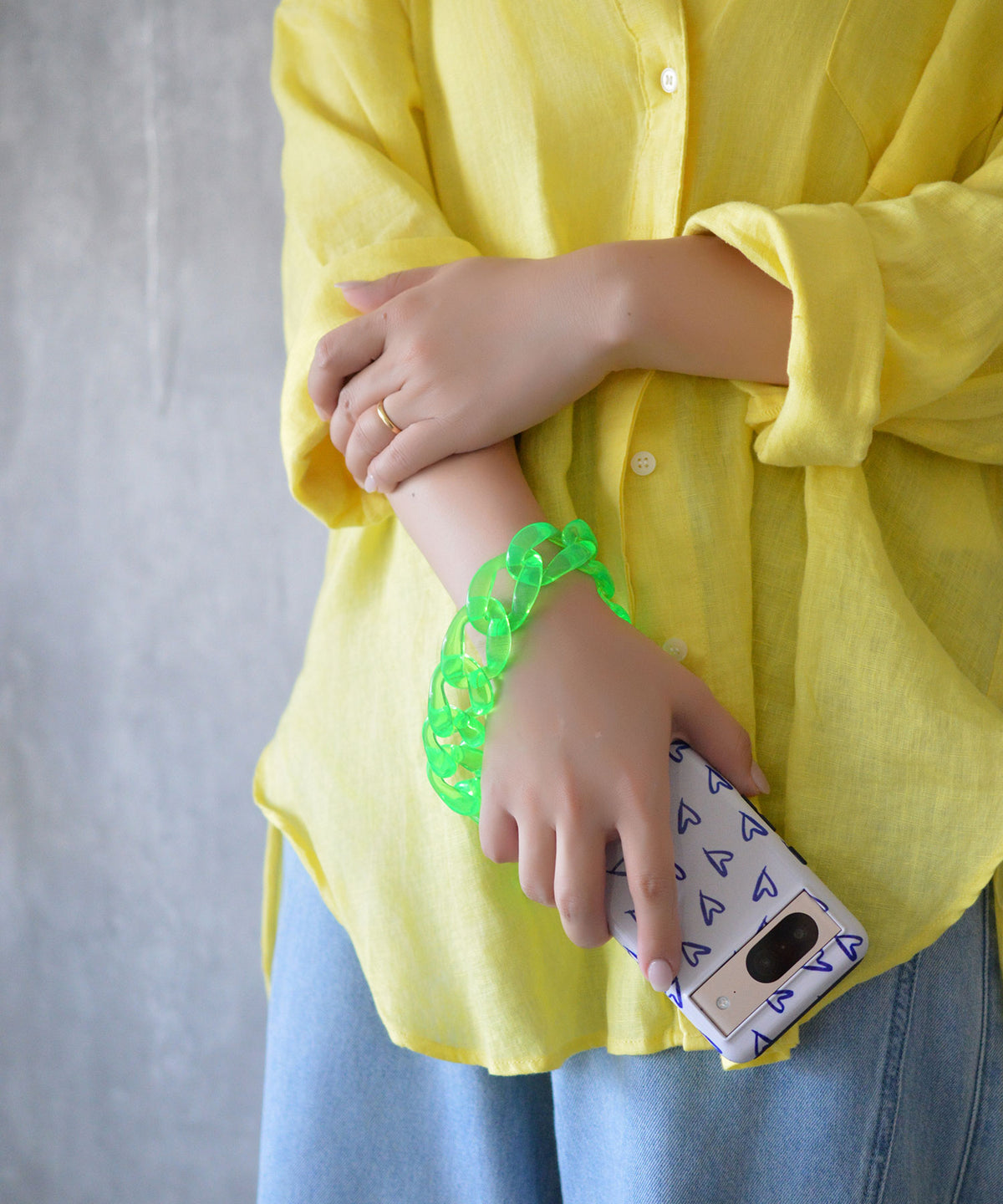 【eY】Jelly Big Curve Chain Wrist Strap(UNISEX)