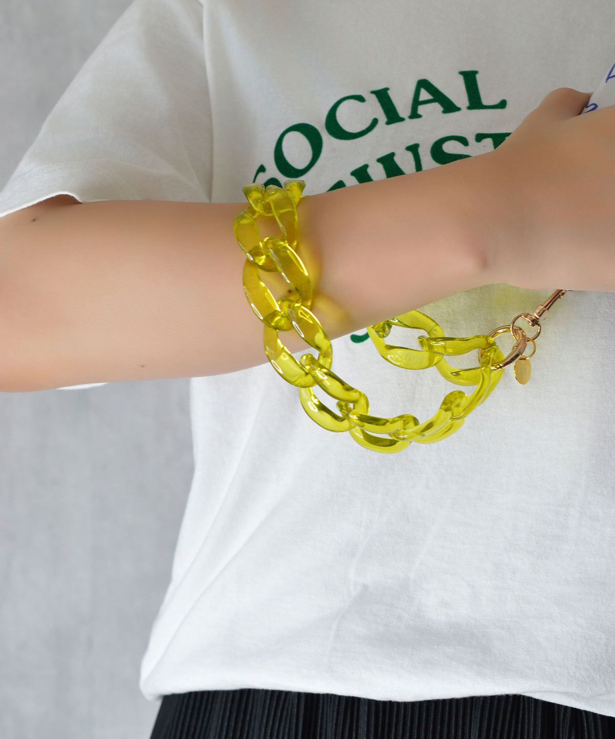 【eY】Jelly Big Curve Chain Wrist Strap(UNISEX)