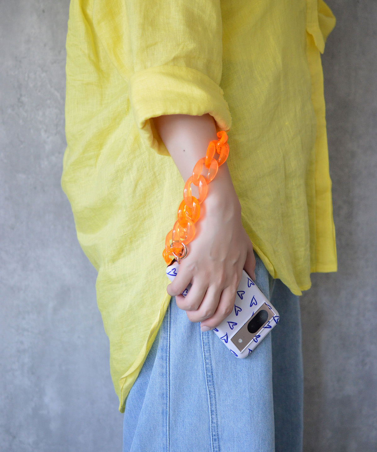 【eY】Jelly Big Curve Chain Wrist Strap(UNISEX)