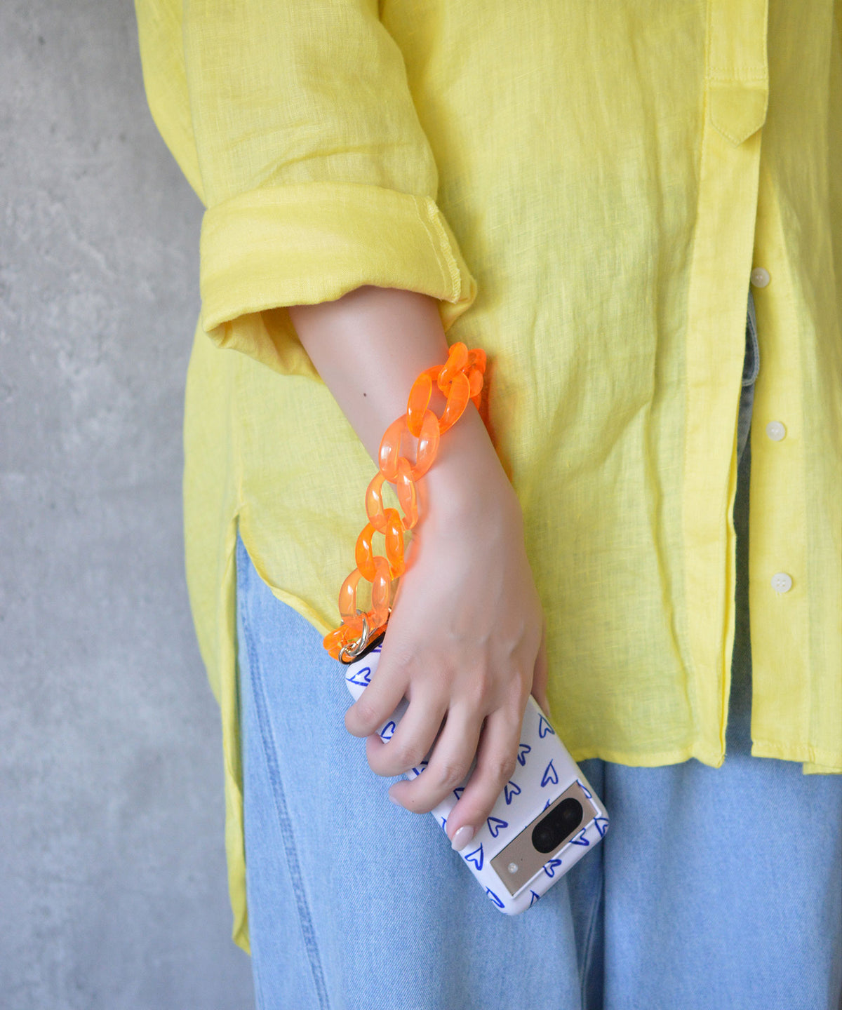 【eY】Jelly Big Curve Chain Wrist Strap(UNISEX)