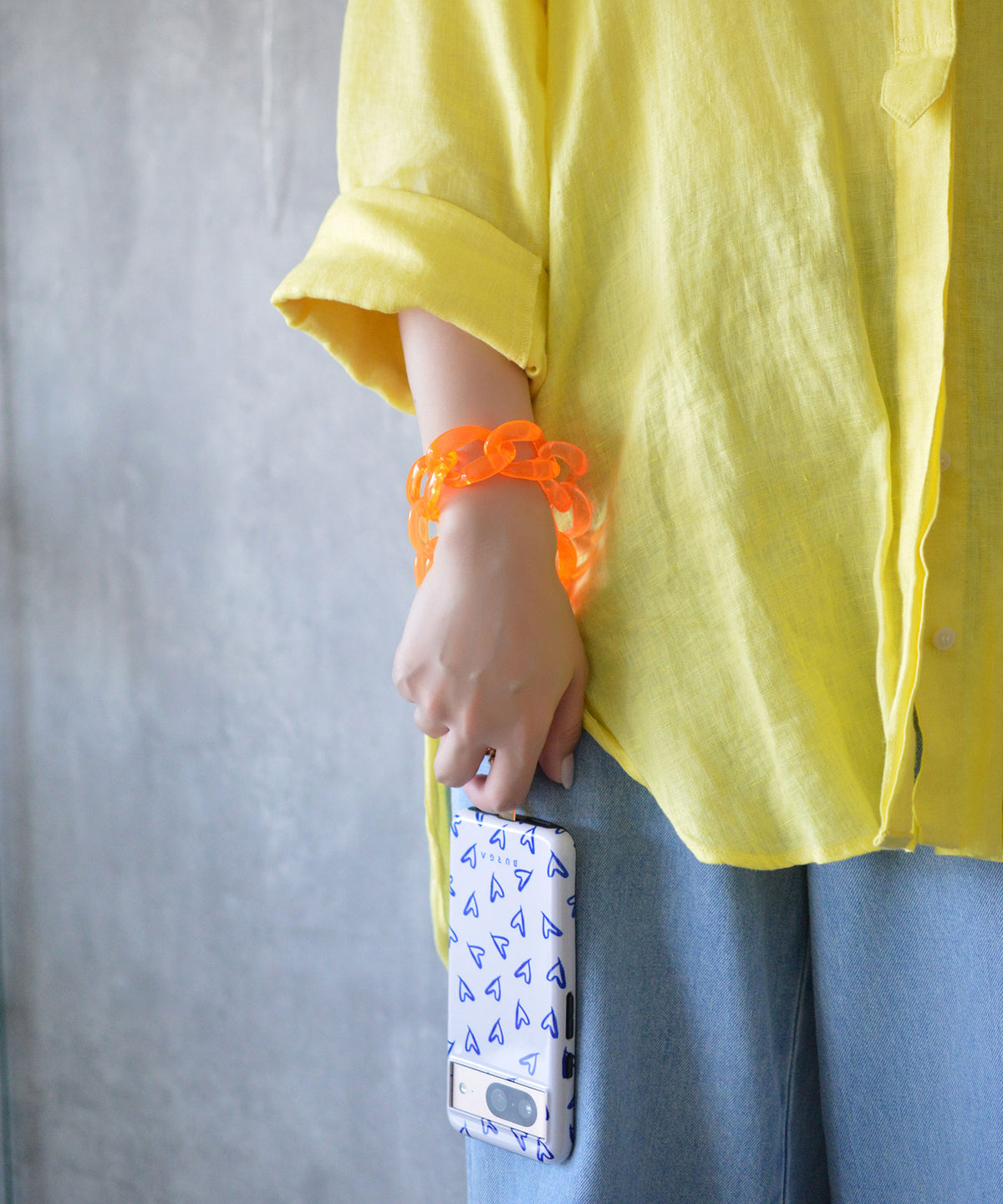 【eY】Jelly Big Curve Chain Wrist Strap(UNISEX)