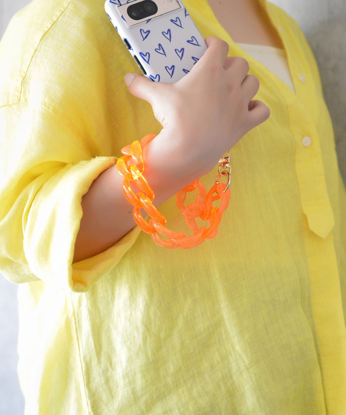 【eY】Jelly Big Curve Chain Wrist Strap(UNISEX)