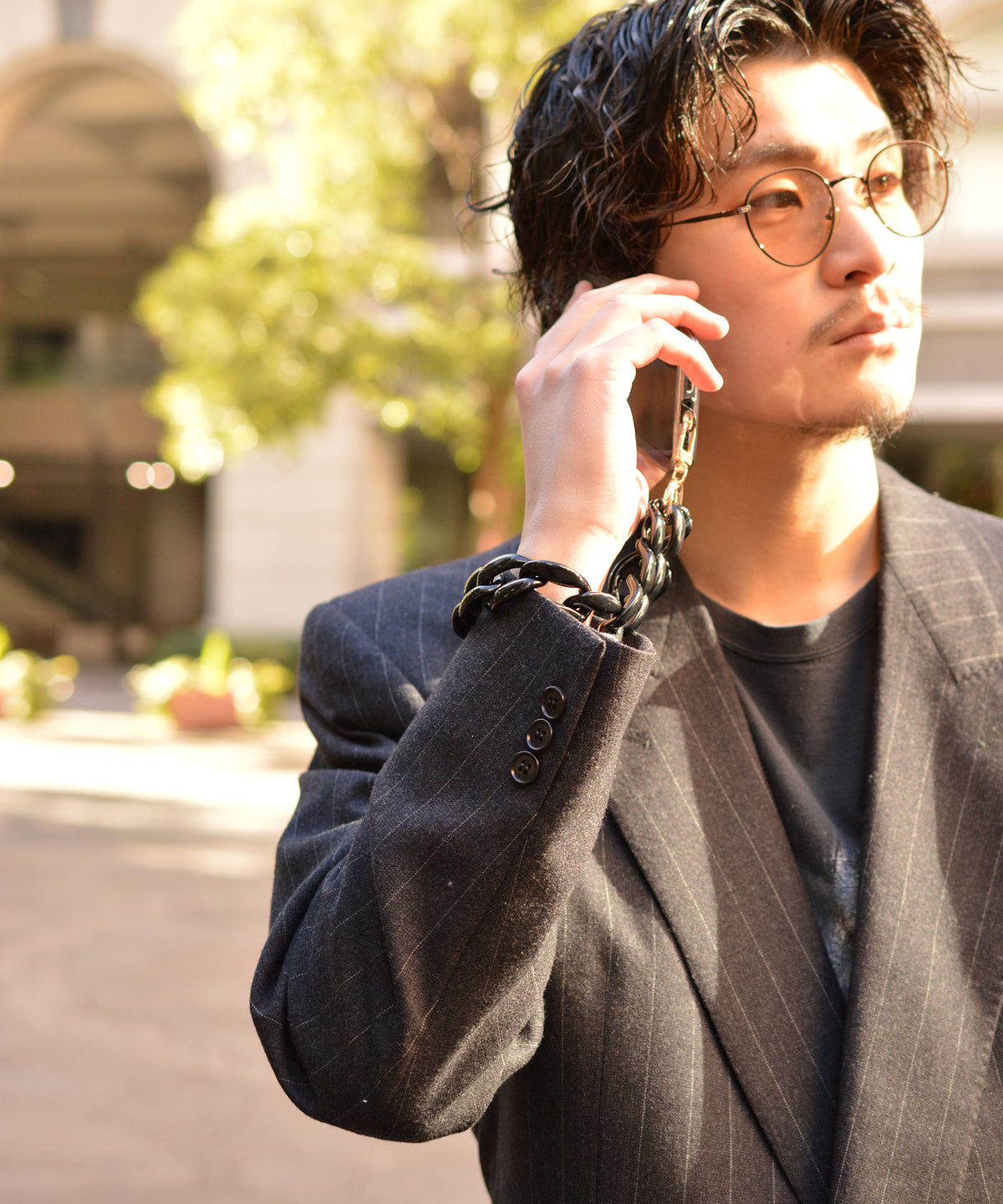 【eY】Candy Big Curve Chain Wrist Strap(UNISEX)