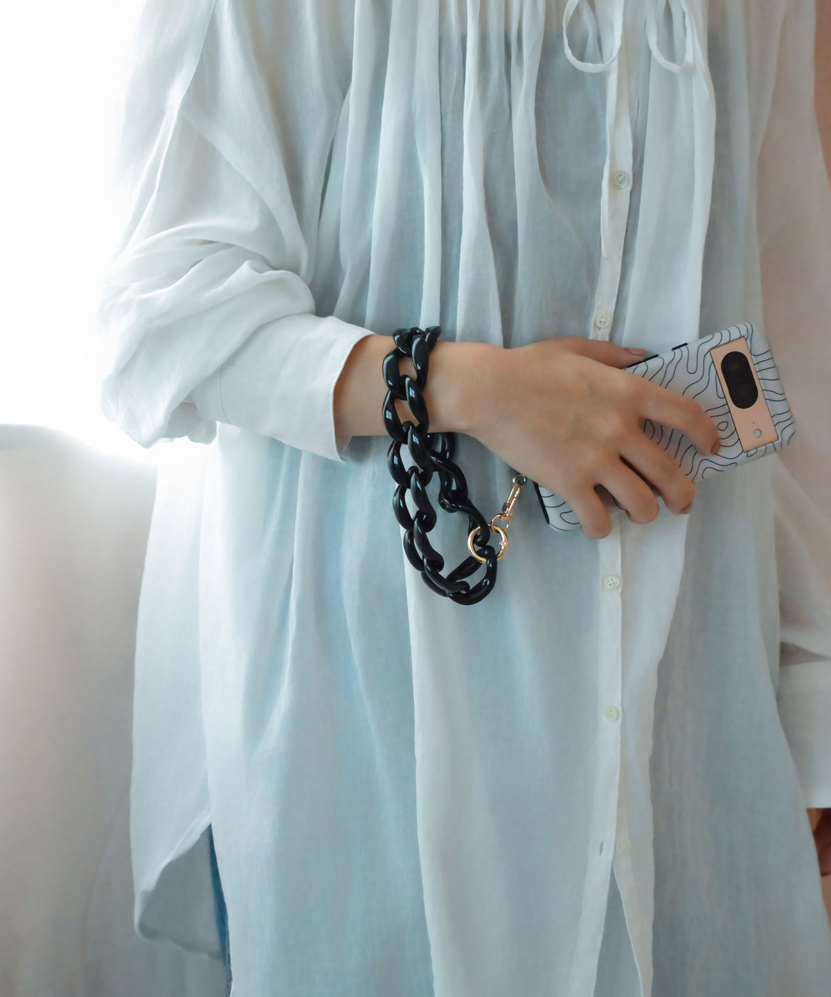 【eY】Candy Big Curve Chain Wrist Strap(UNISEX)