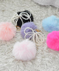 【eY】Pearl & Fake Fur Bomb Key Charm