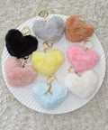 【eY】Heart Bomb Fake Fur Key Charm