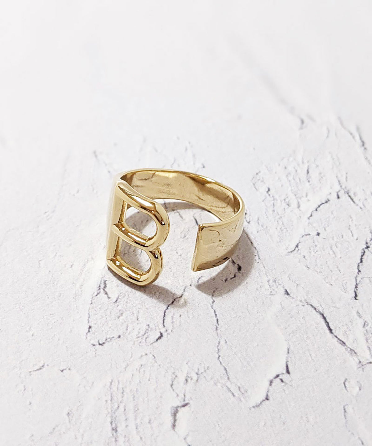 【earyear】Initial Volume Ring　Silver&Gold A～Z