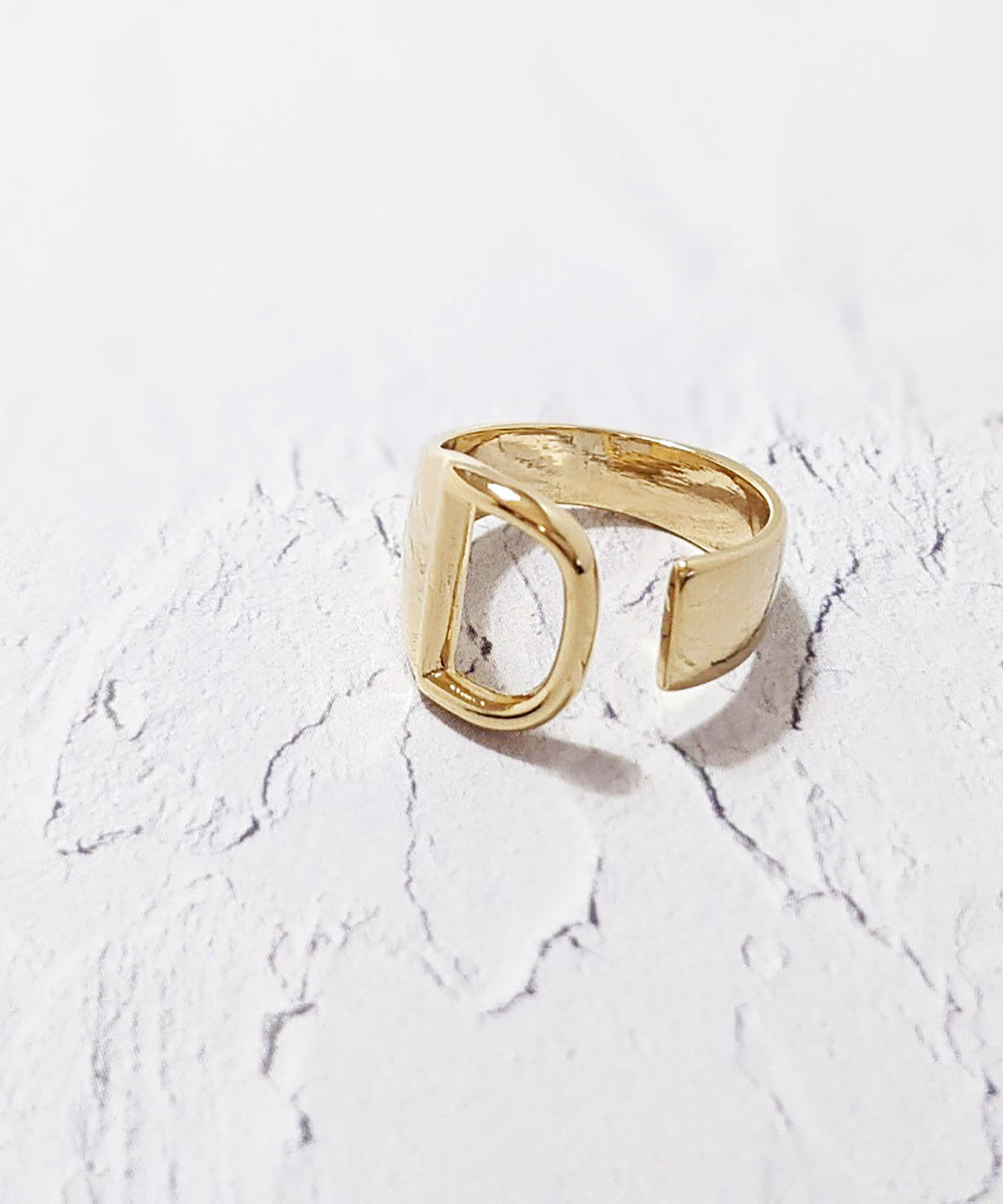 【earyear】Initial Volume Ring　Silver&Gold A～Z