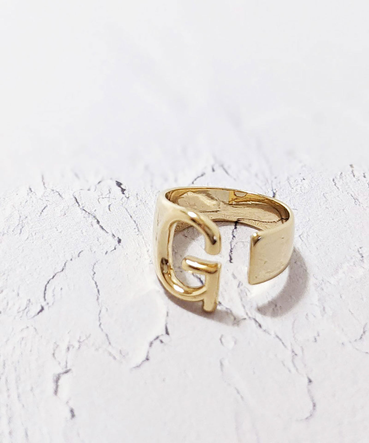 【earyear】Initial Volume Ring　Silver&Gold A～Z