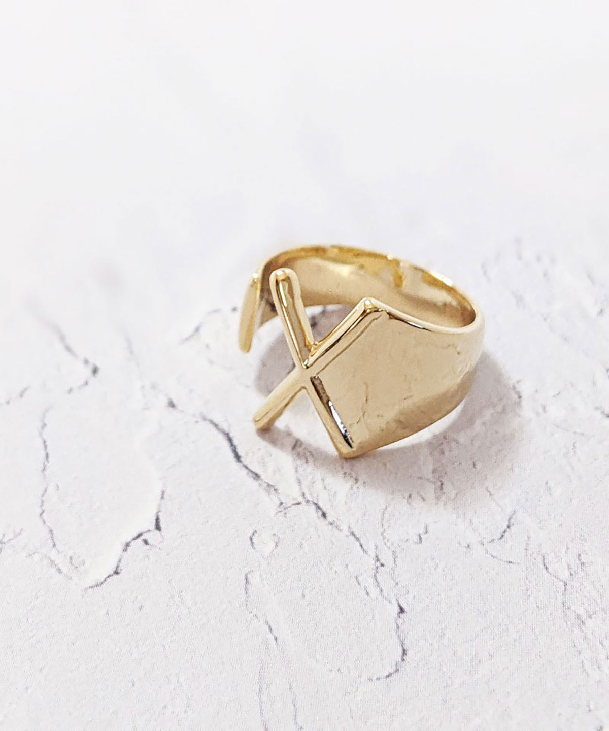 【earyear】Initial Volume Ring　Silver&Gold A～Z