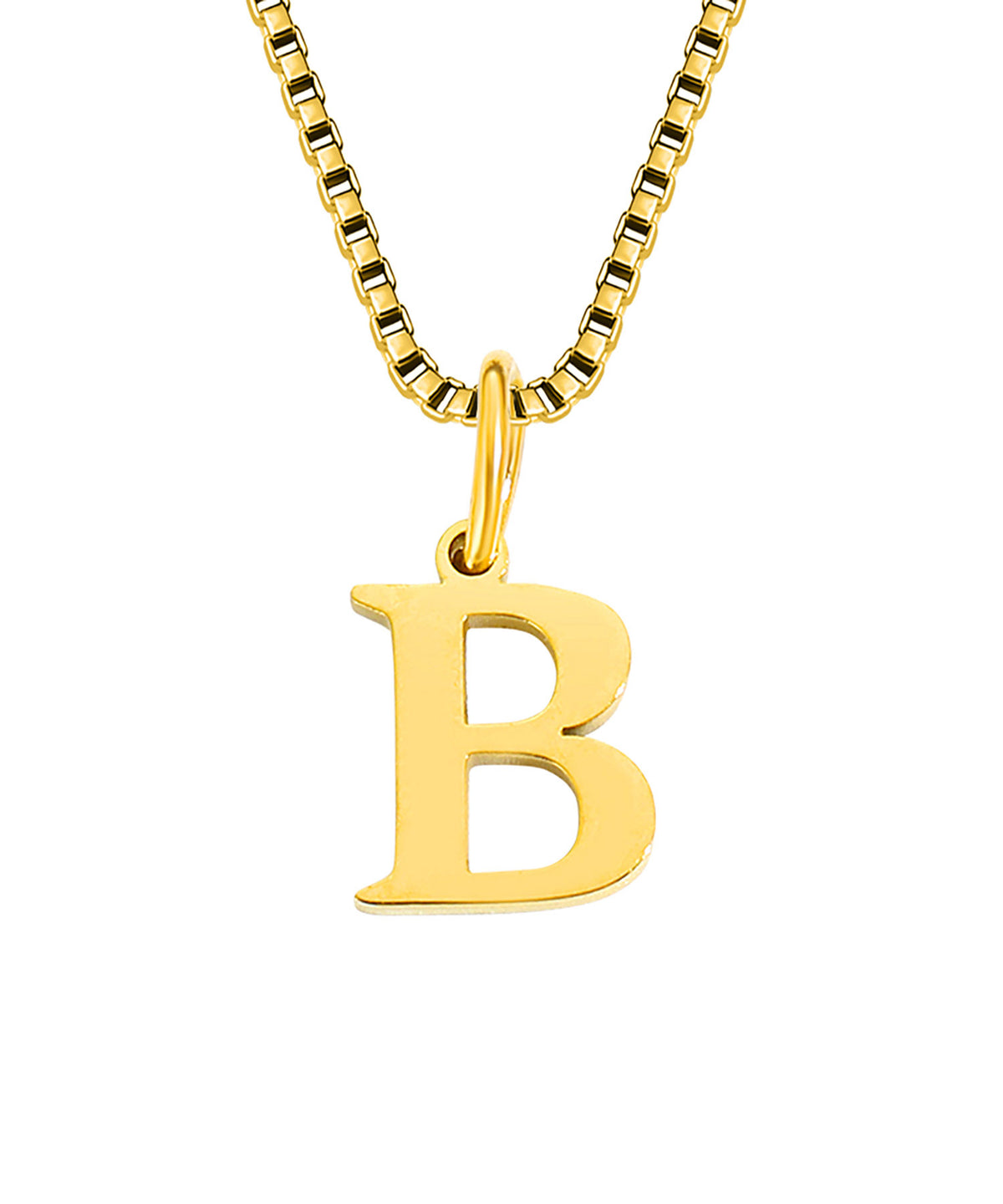 Block Letter Initial Charm Necklace A～Z