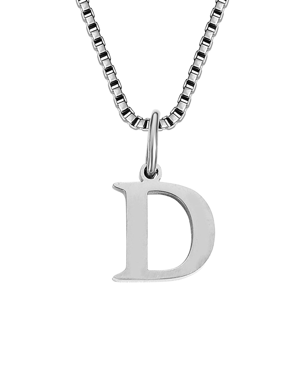 Block Letter Initial Charm Necklace A～Z