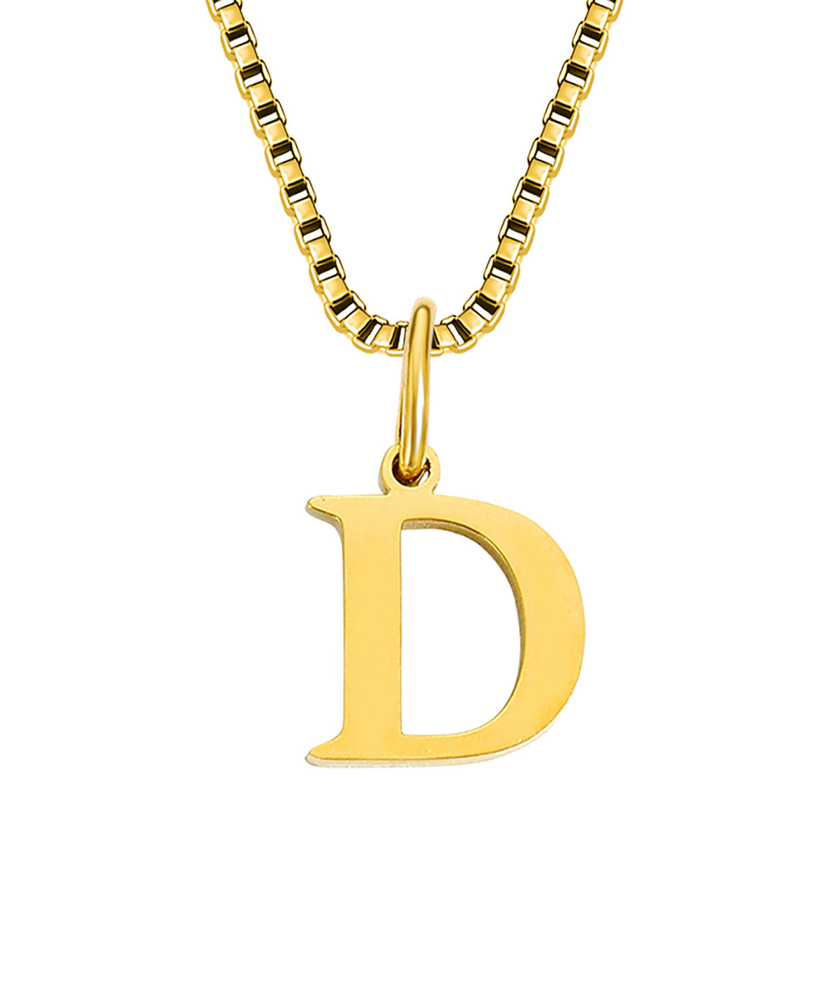 Block Letter Initial Charm Necklace A～Z