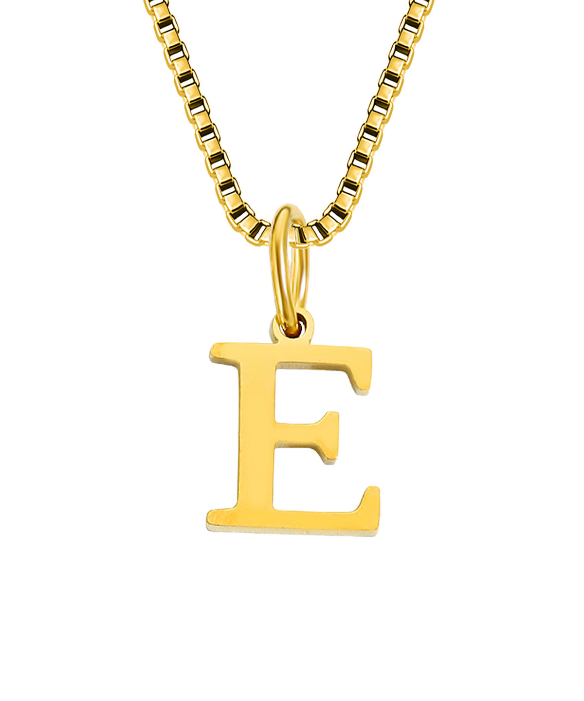 Block Letter Initial Charm Necklace A～Z