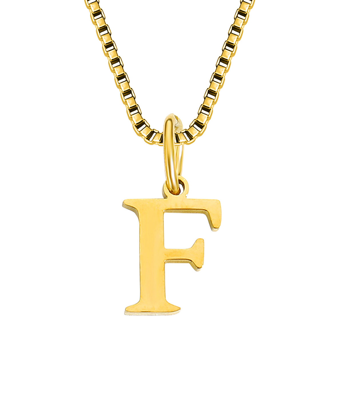 Block Letter Initial Charm Necklace A～Z