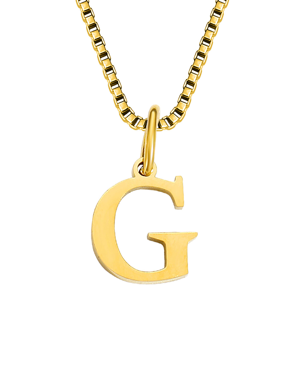 Block Letter Initial Charm Necklace A～Z