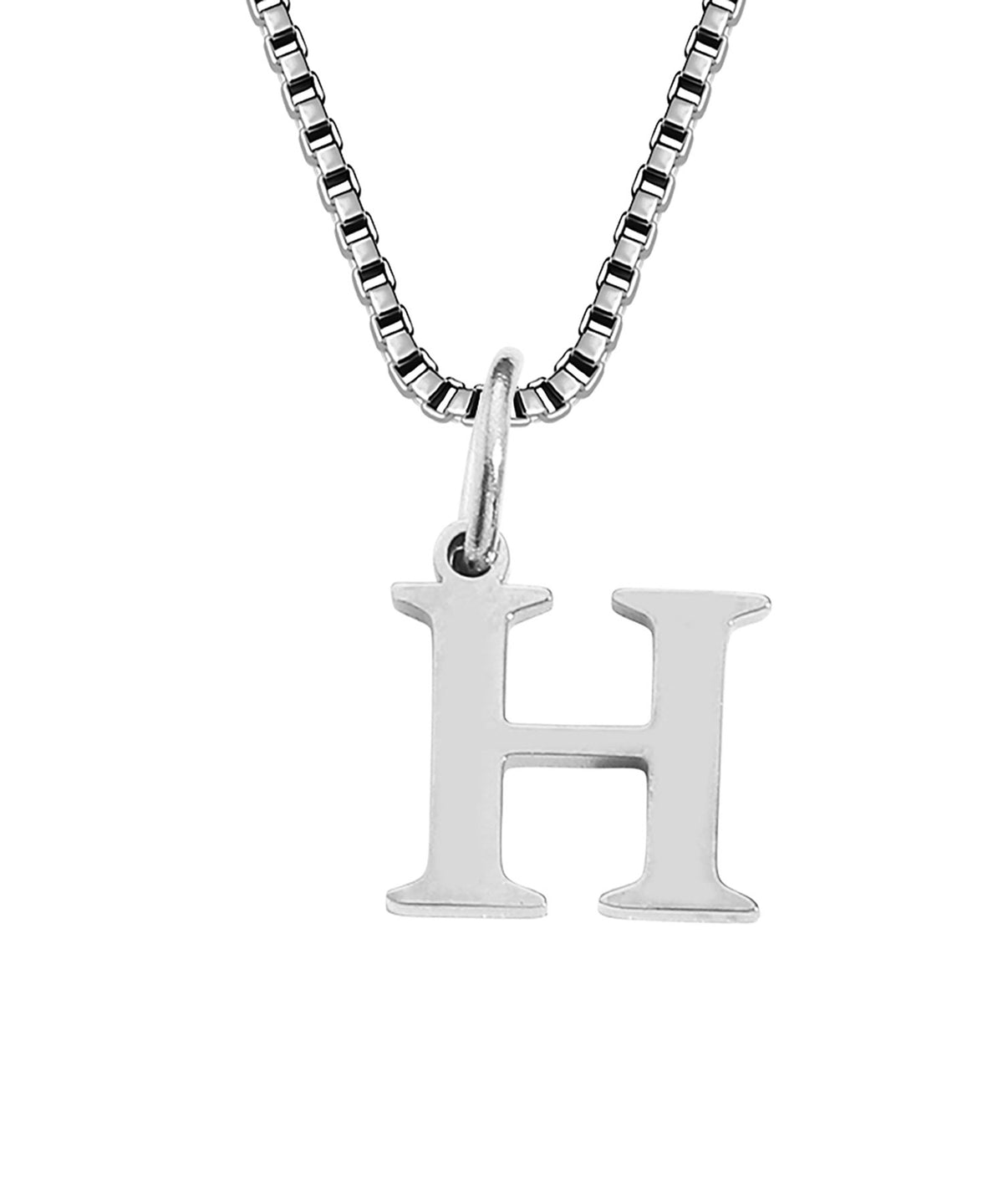 Block Letter Initial Charm Necklace A～Z