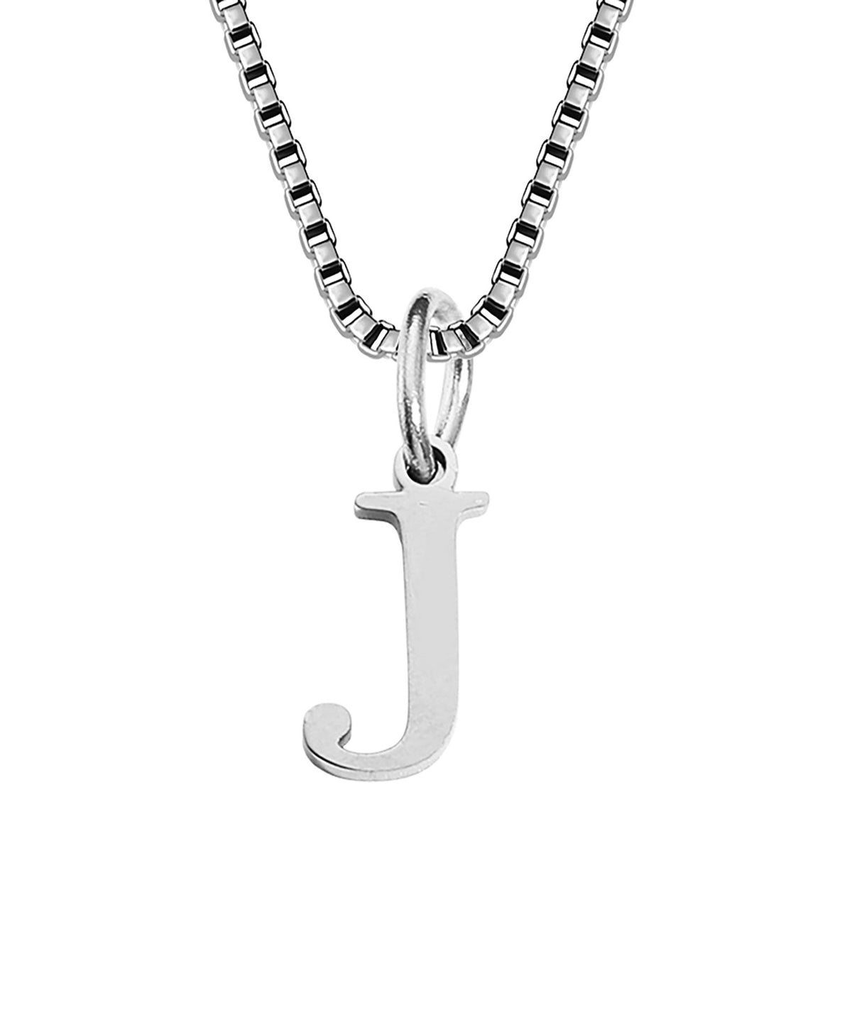 Block Letter Initial Charm Necklace A～Z