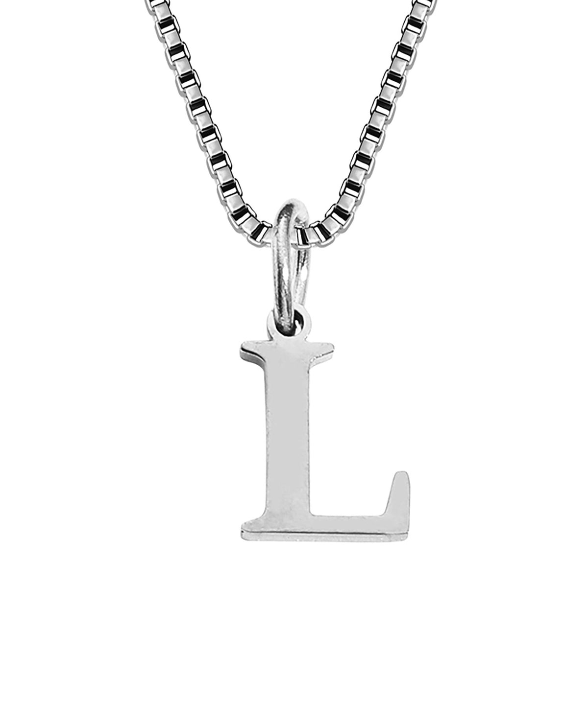 Block Letter Initial Charm Necklace A～Z