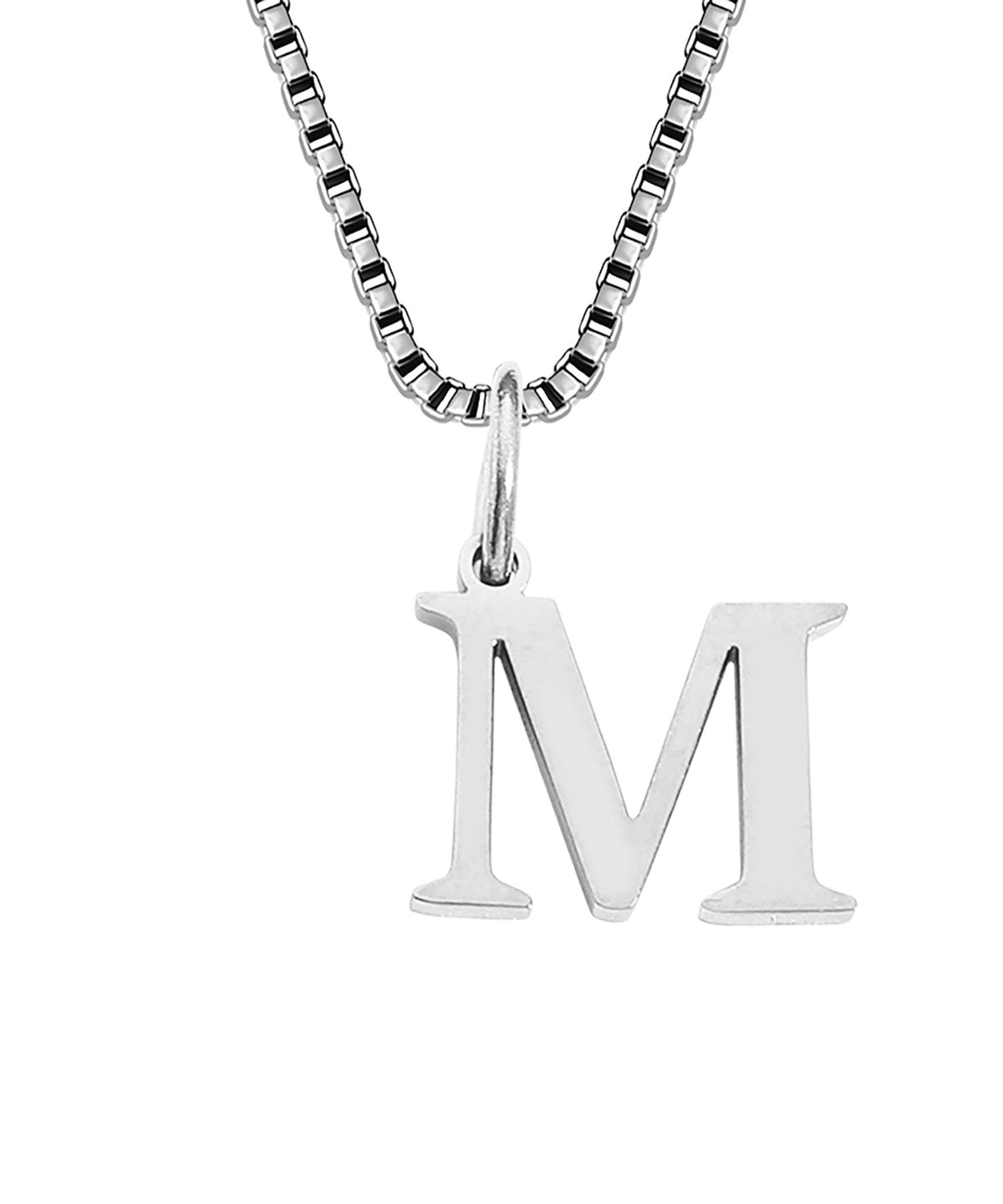 Block Letter Initial Charm Necklace A～Z