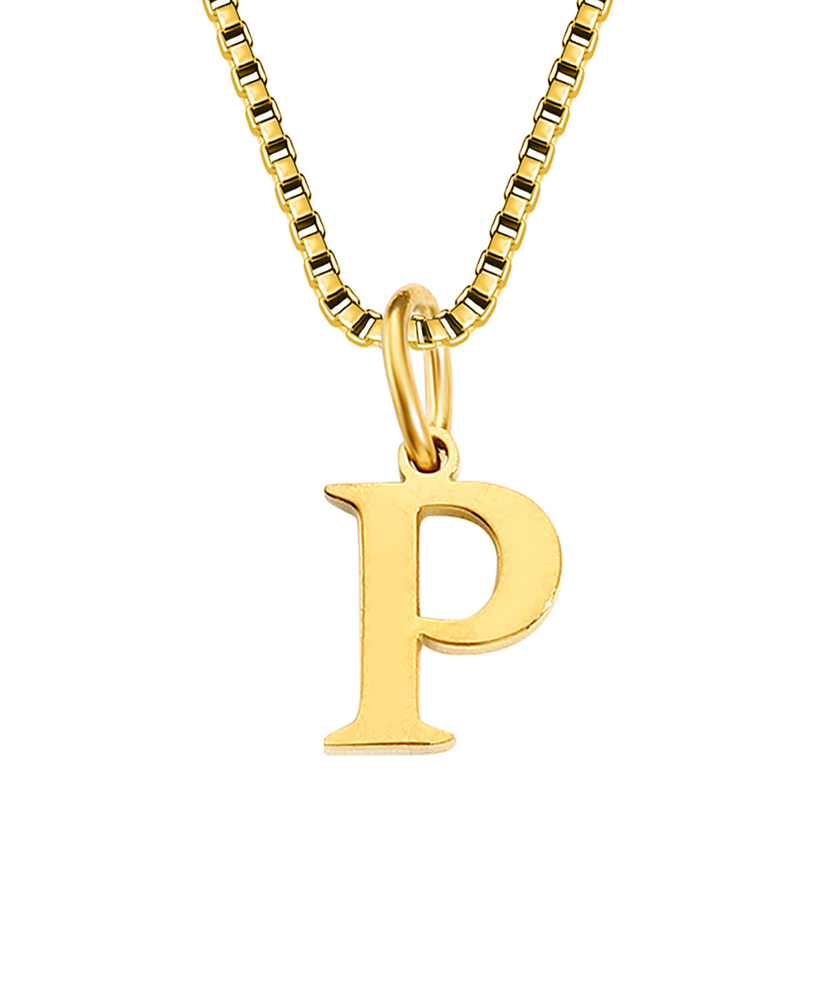 Block Letter Initial Charm Necklace A～Z