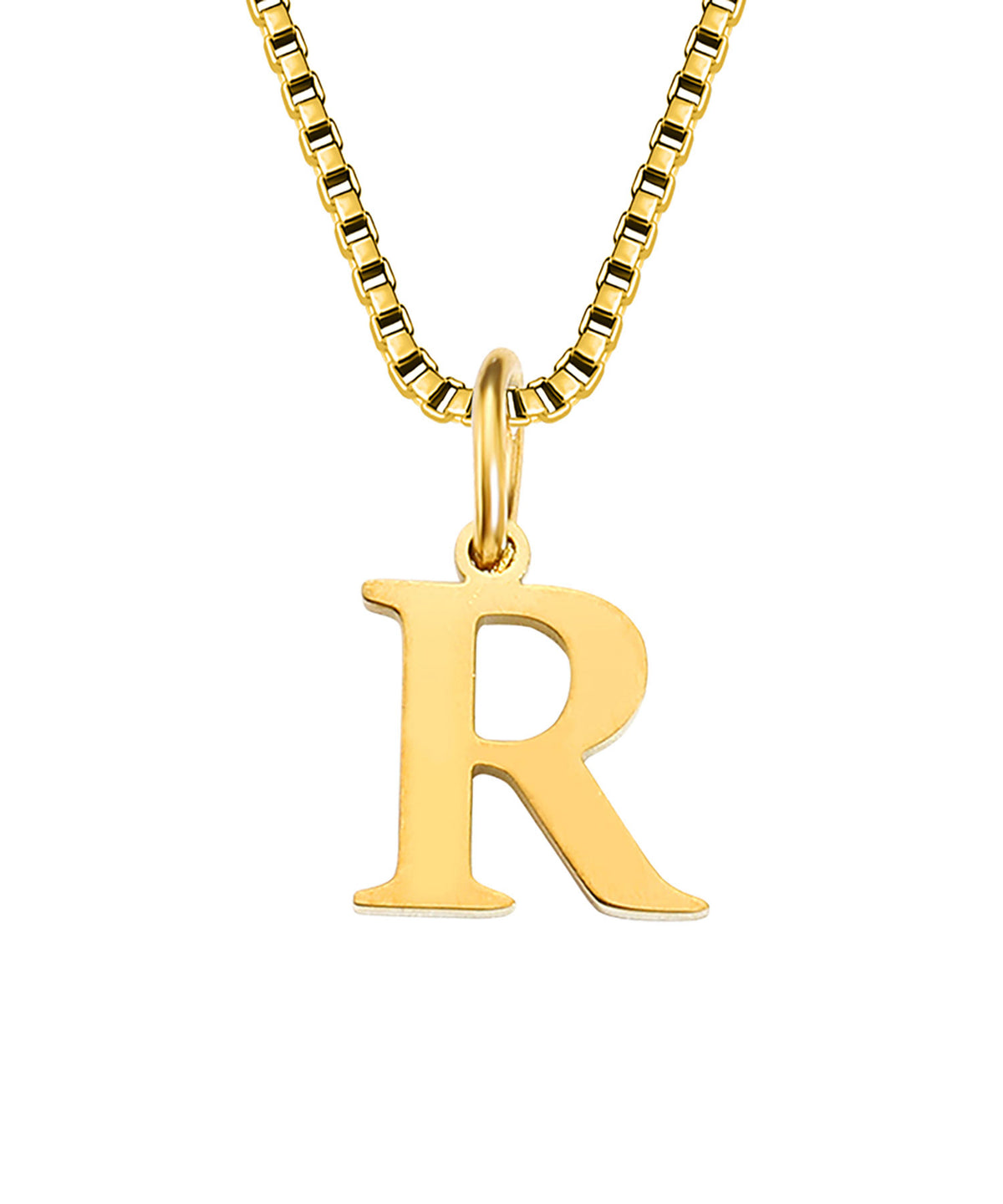 Block Letter Initial Charm Necklace A～Z