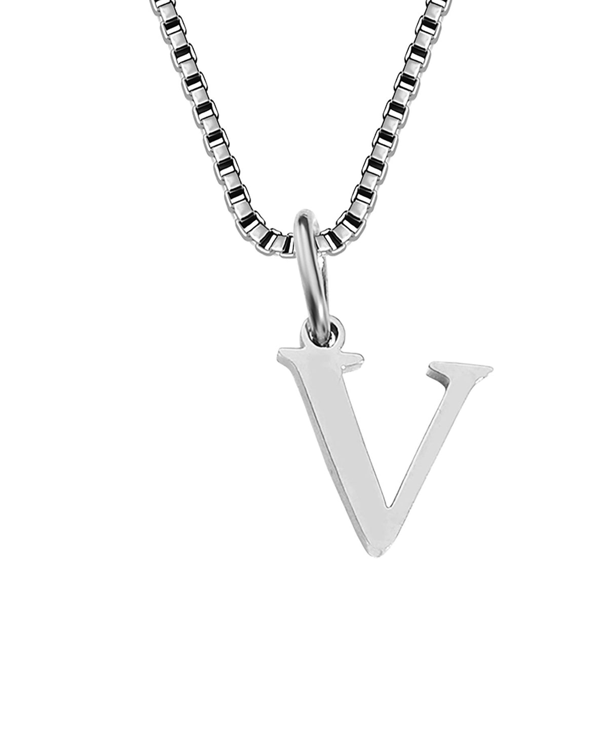 Block Letter Initial Charm Necklace A～Z