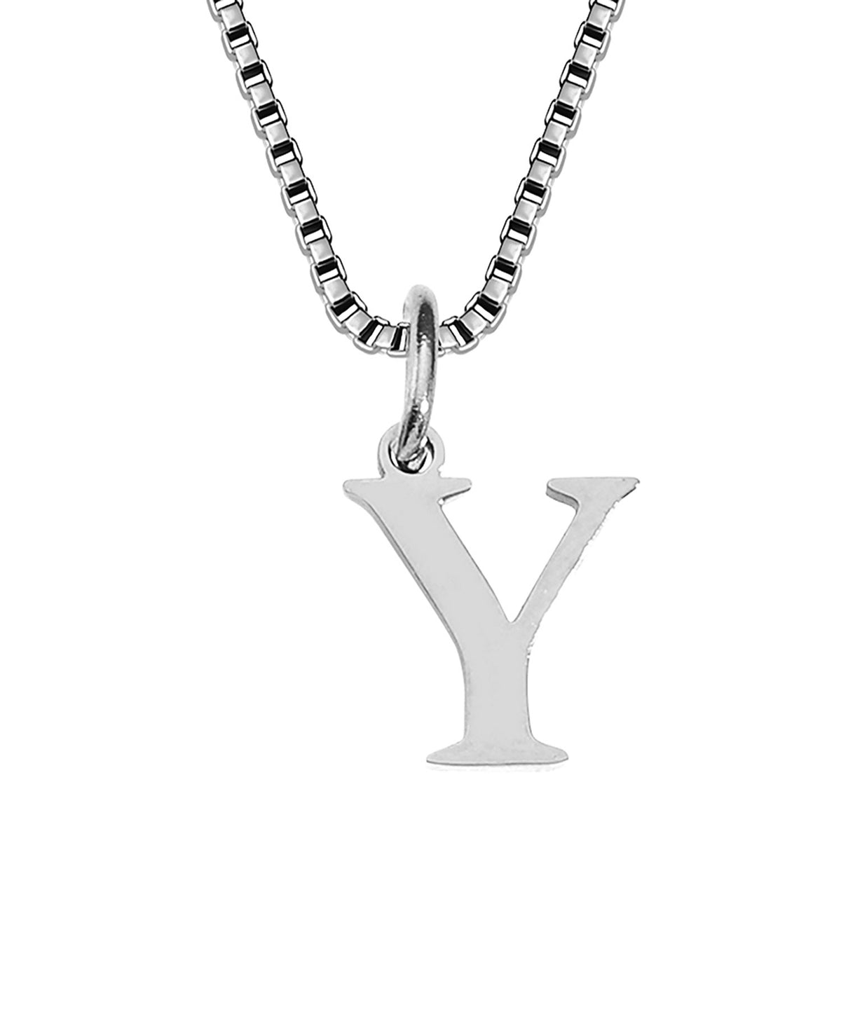 Block Letter Initial Charm Necklace A～Z