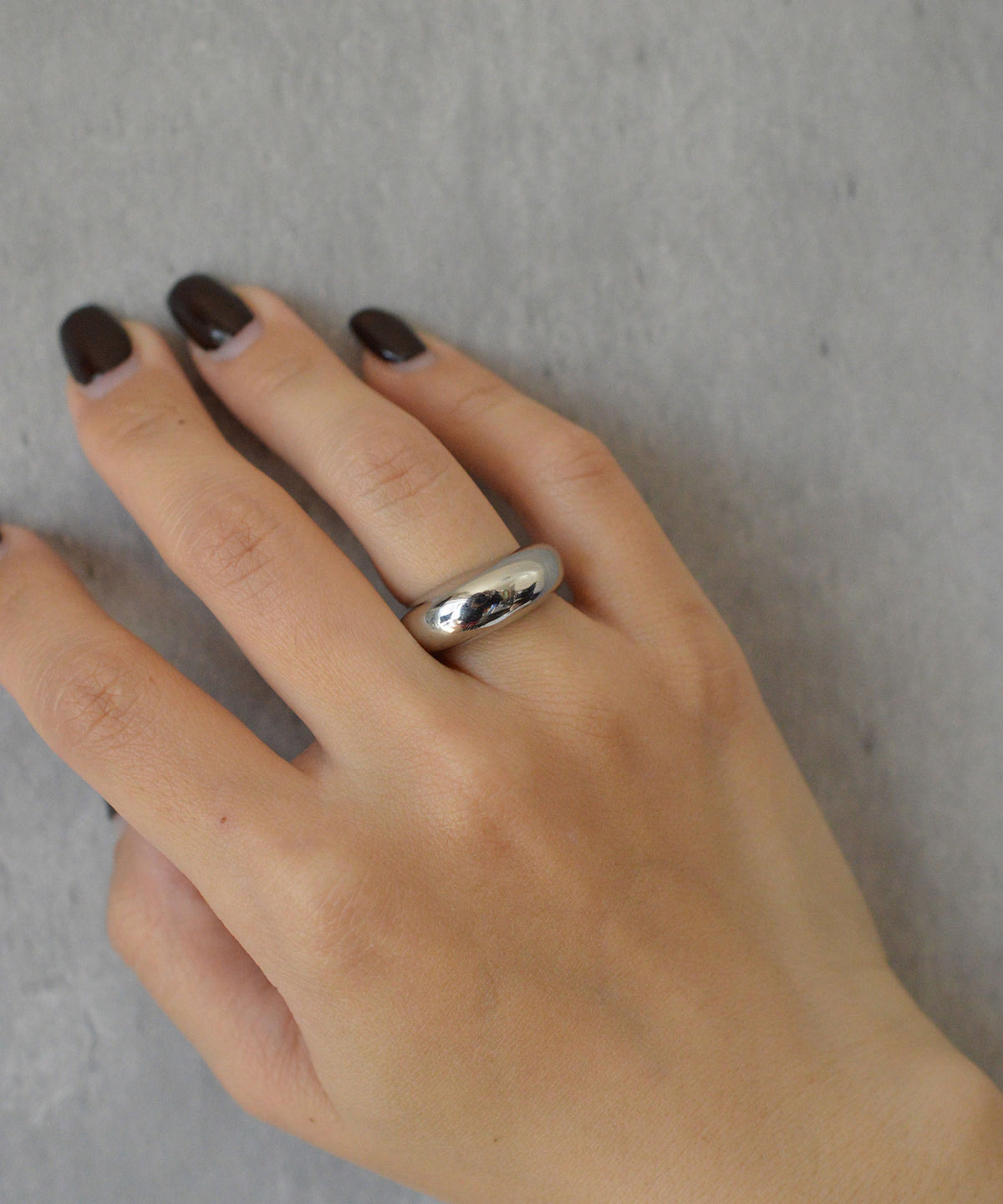 【earyear】Luna Dome design peti Volume Ring