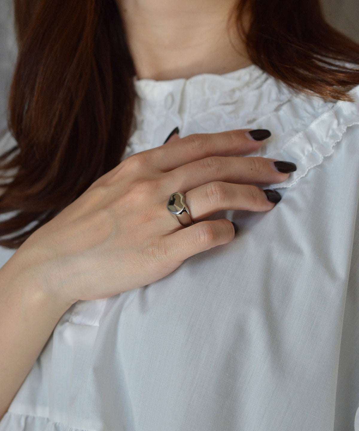 【earyear】Puffy Heart design peti Volume Ring