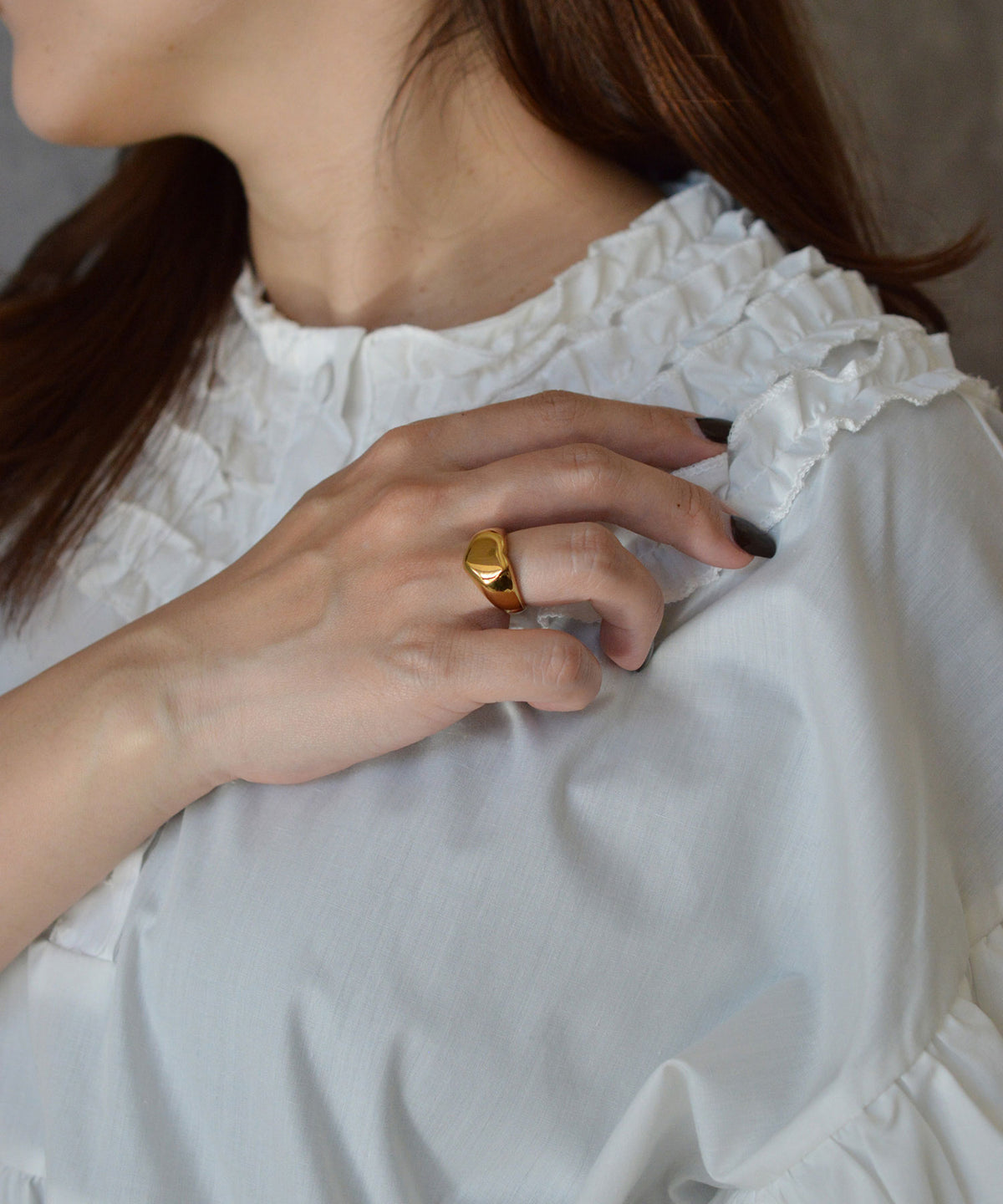 【earyear】Puffy Heart design peti Volume Ring