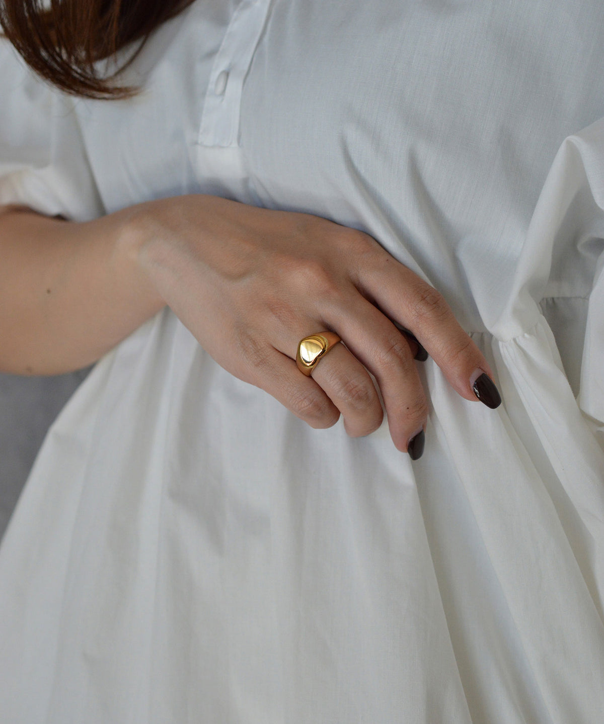 【earyear】Puffy Heart design peti Volume Ring
