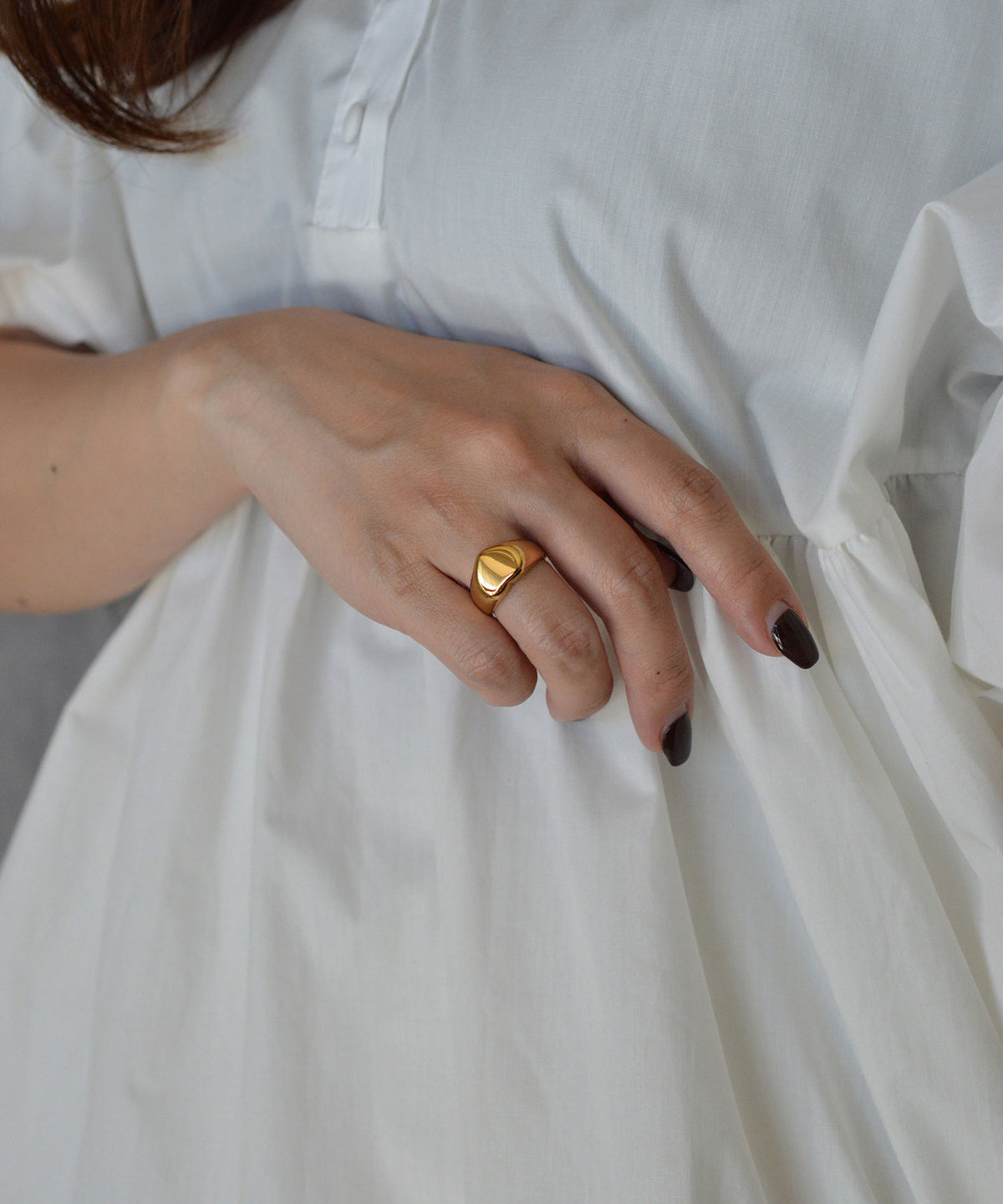 【earyear】Puffy Heart design peti Volume Ring