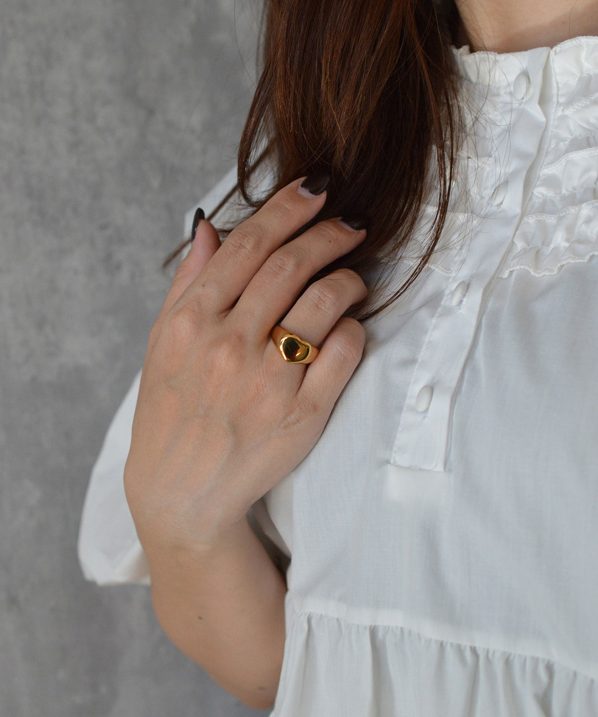 【earyear】Puffy Heart design peti Volume Ring