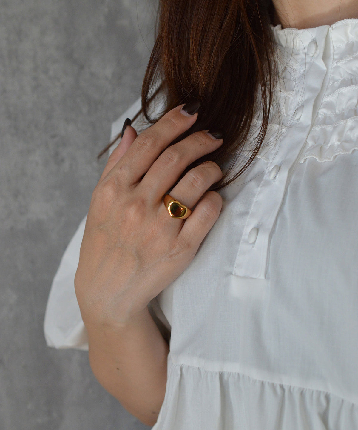 【earyear】Puffy Heart design peti Volume Ring