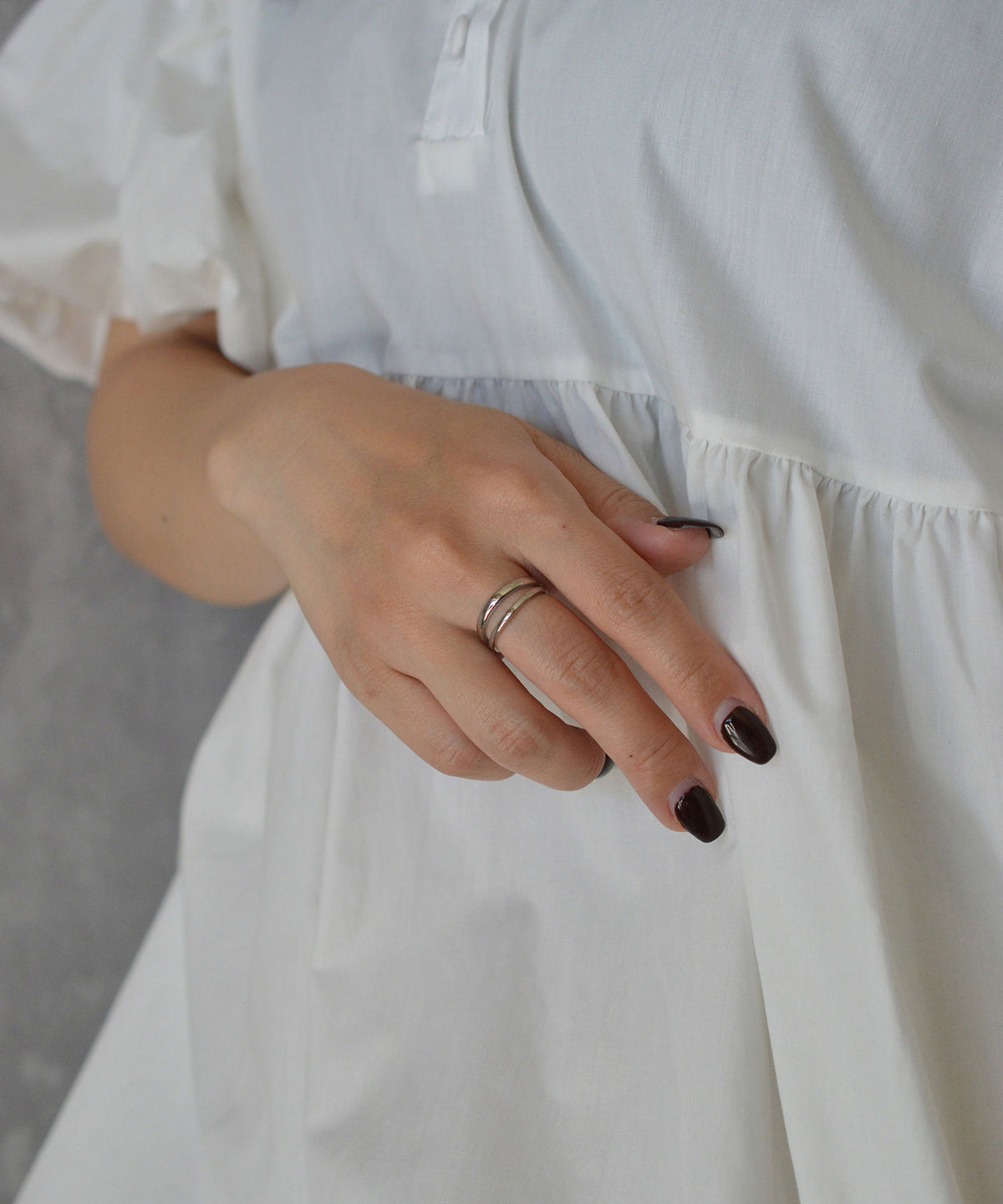 【earyear】Twin Line Open design peti Volume Ring