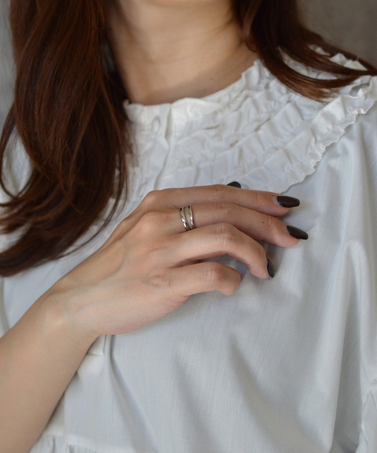 【earyear】Twin Line Open design peti Volume Ring