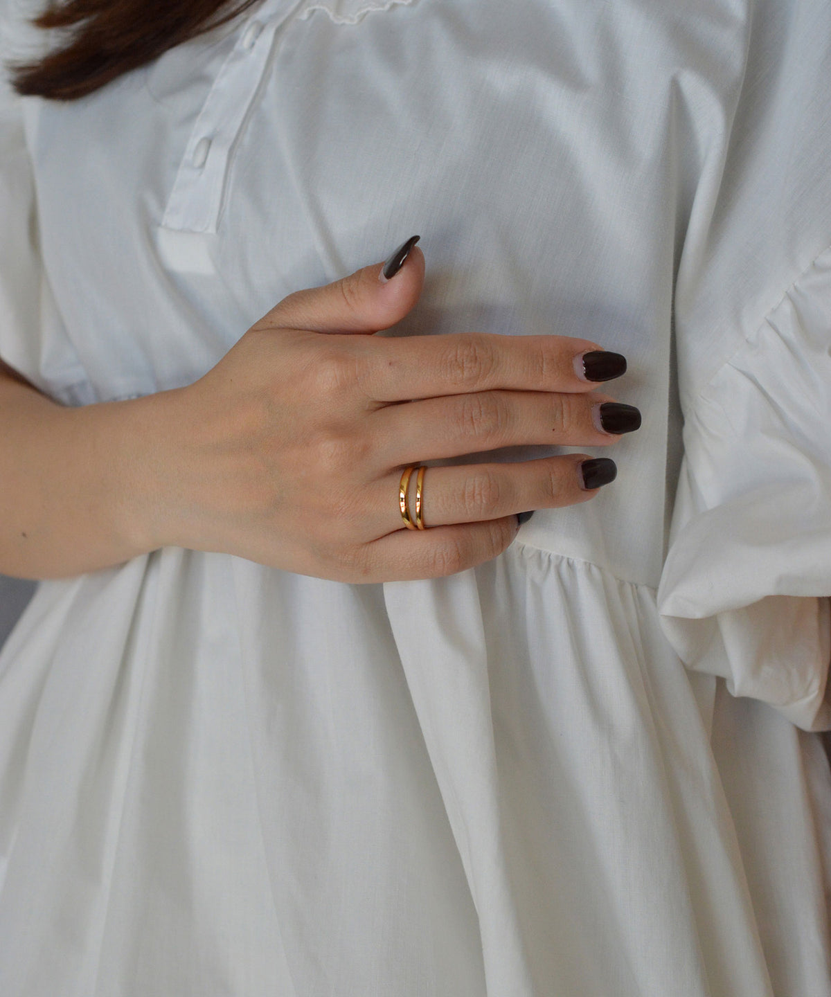 【earyear】Twin Line Open design peti Volume Ring