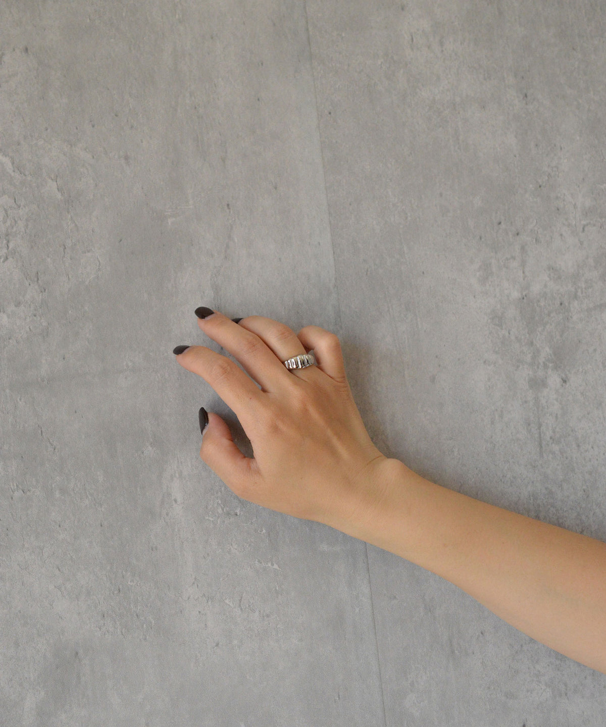 【earyear】Ripple Band design peti Volume Ring