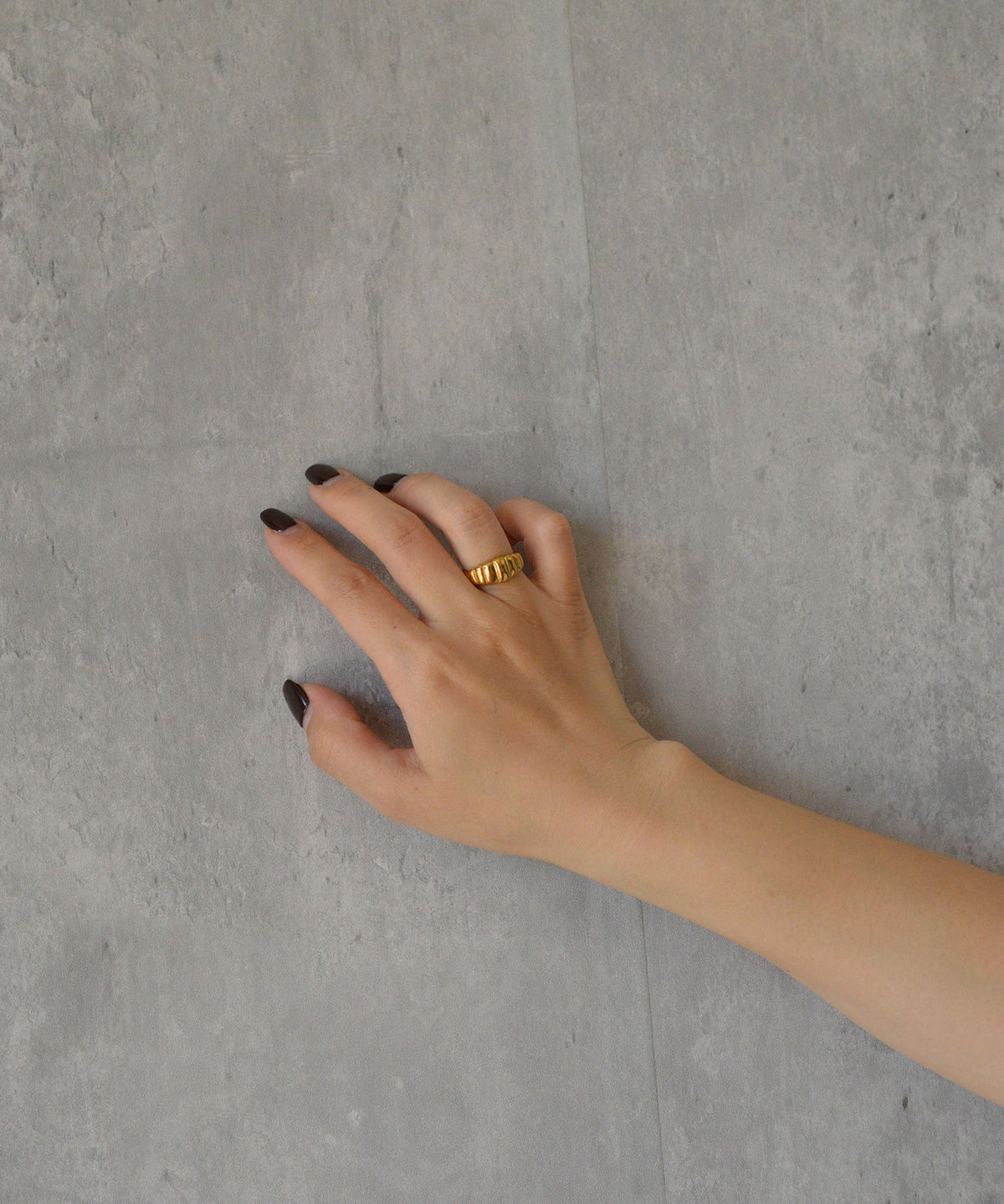 【earyear】Ripple Band design peti Volume Ring