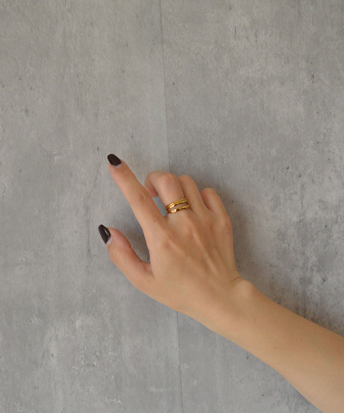 【earyear】Layered Line design peti Volume Ring