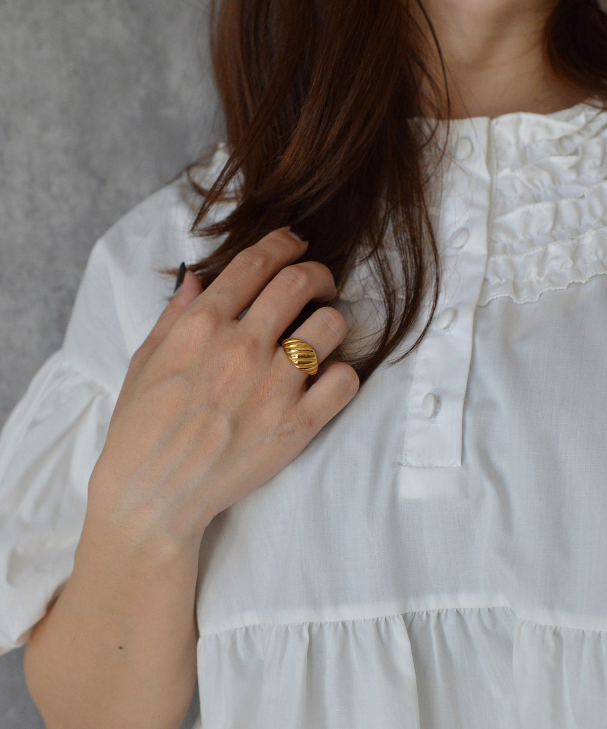 【earyear】Petite Croissant design peti Volume Ring