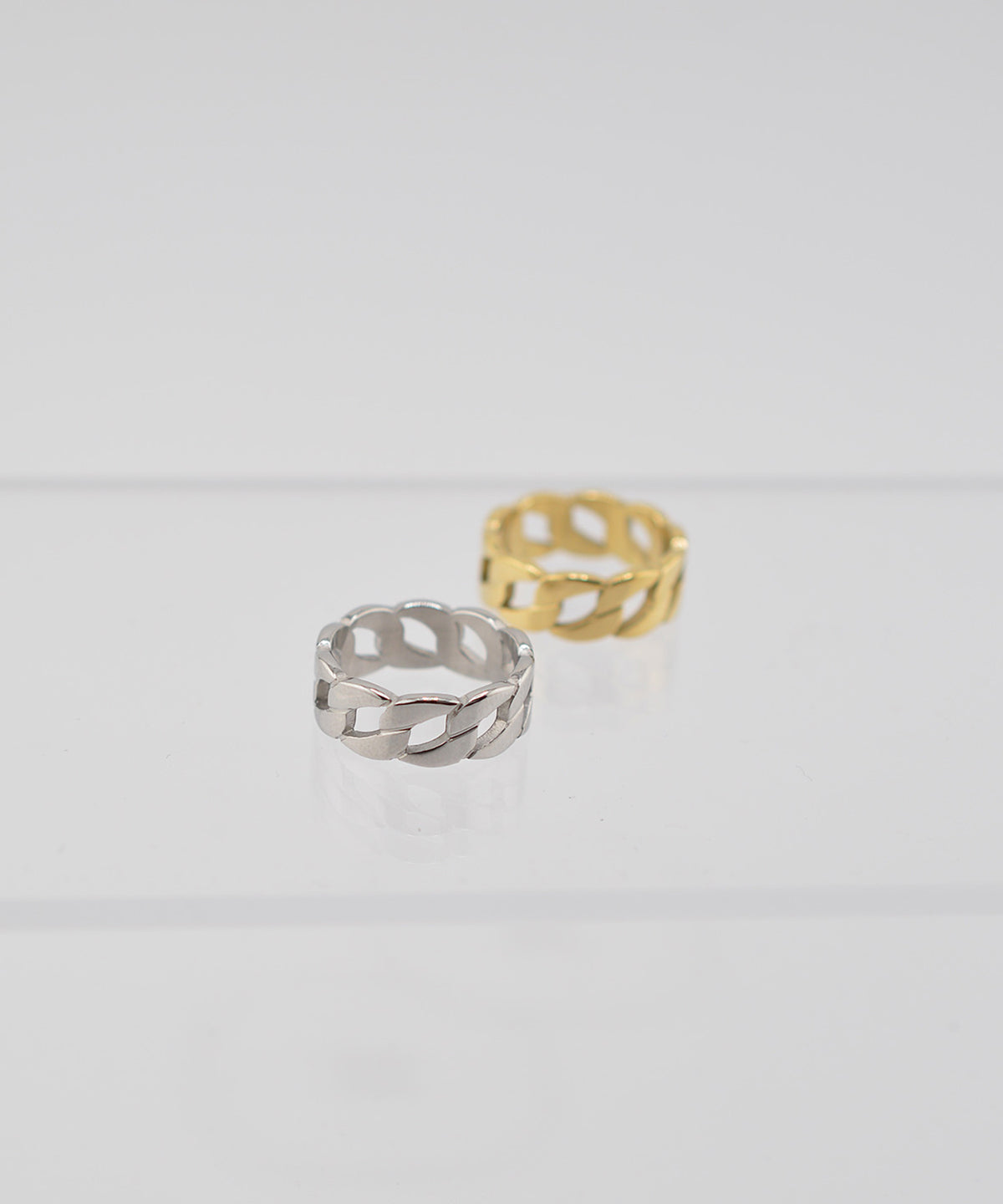 【earyear】Infinity Chain Band design peti Volume Ring