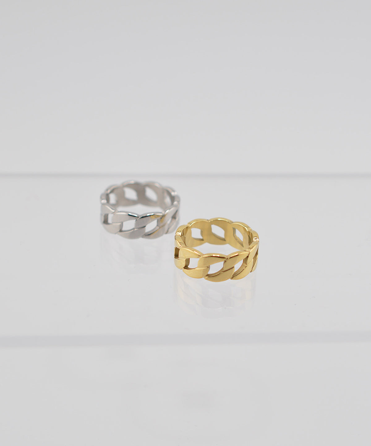 【earyear】Infinity Chain Band design peti Volume Ring