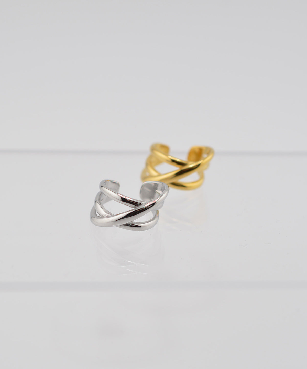 【earyear】Crossover design peti Volume Ring