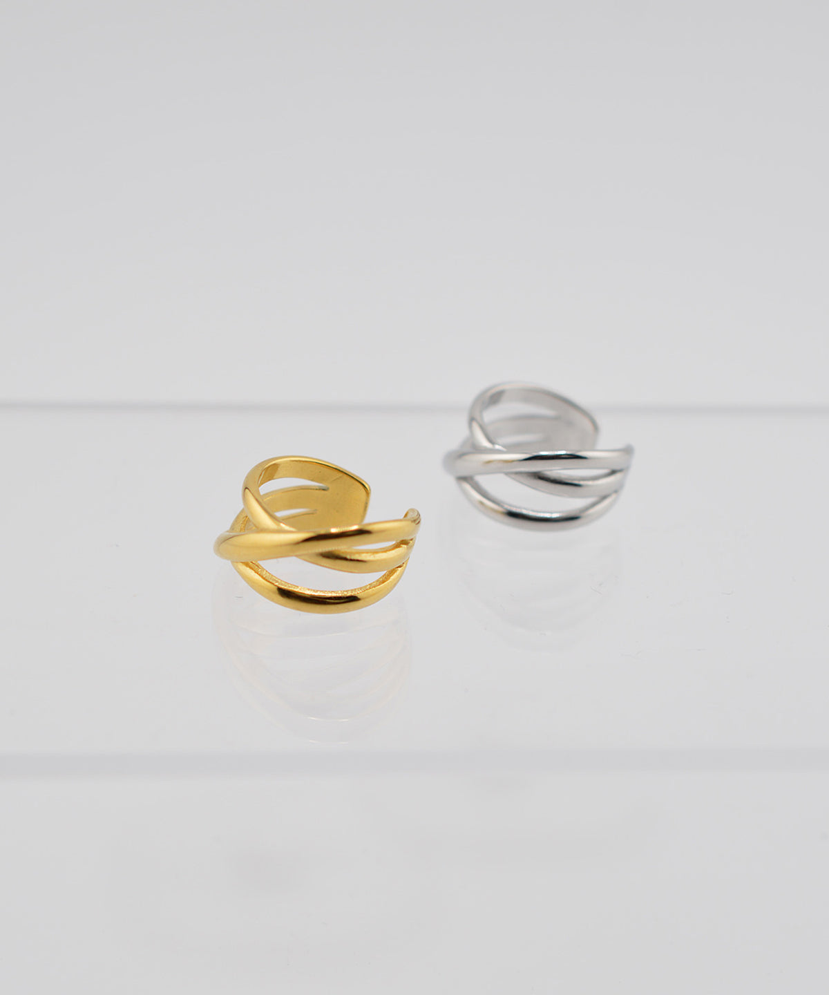 【earyear】Crossover design peti Volume Ring