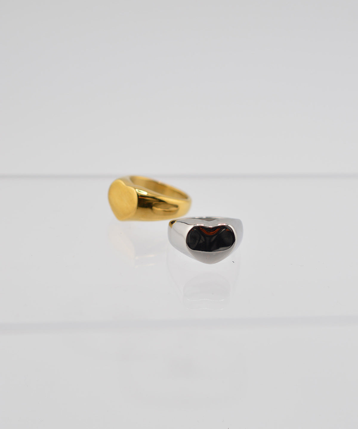 【earyear】Puffy Heart design peti Volume Ring